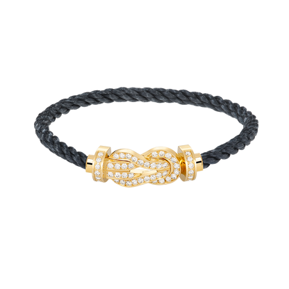 [Loran]LARGE 8-FIGURE BUCKLE FULL DIAMOND BRACELET - GOLD