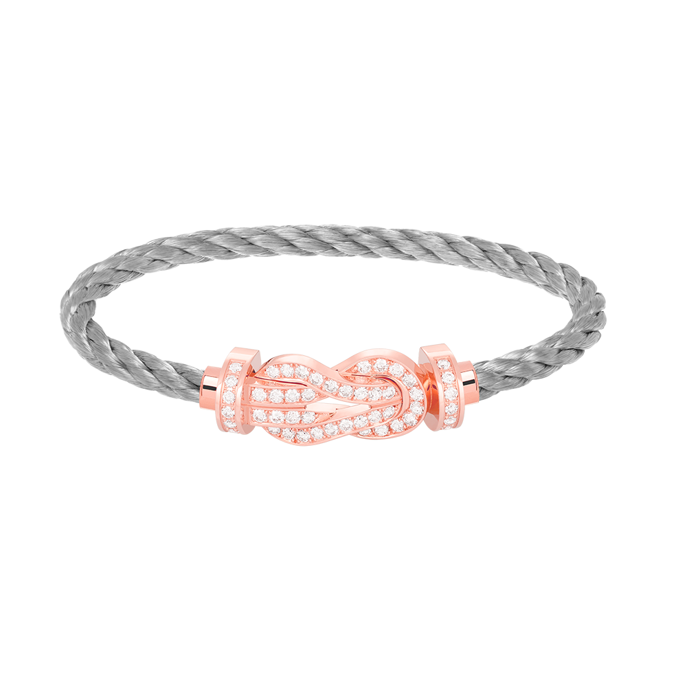 [Loran]LARGE 8-FIGURE BUCKLE FULL DIAMOND BRACELET - ROSE GOLD