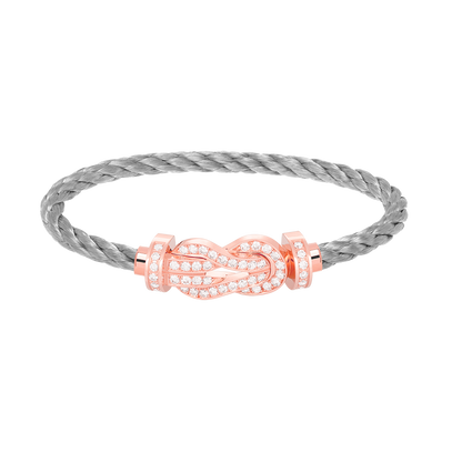 [Loran]LARGE 8-FIGURE BUCKLE FULL DIAMOND BRACELET - ROSE GOLD