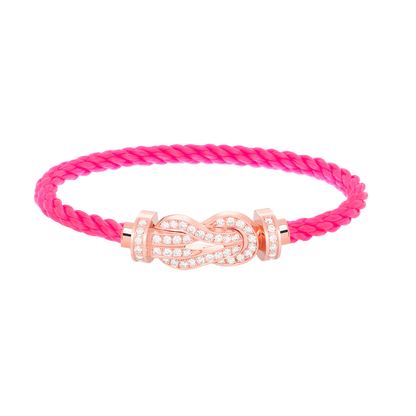 [Loran]LARGE 8-FIGURE BUCKLE FULL DIAMOND BRACELET - ROSE GOLD