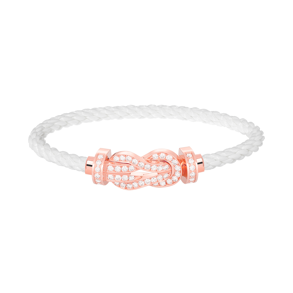 [Loran]LARGE 8-FIGURE BUCKLE FULL DIAMOND BRACELET - ROSE GOLD