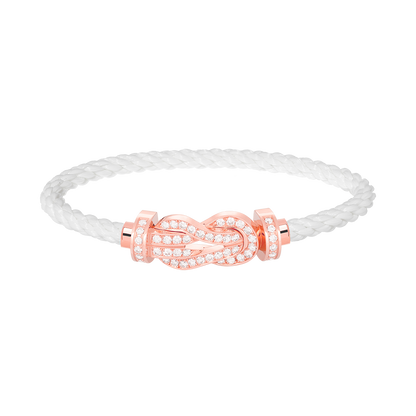 [Loran]LARGE 8-FIGURE BUCKLE FULL DIAMOND BRACELET - ROSE GOLD