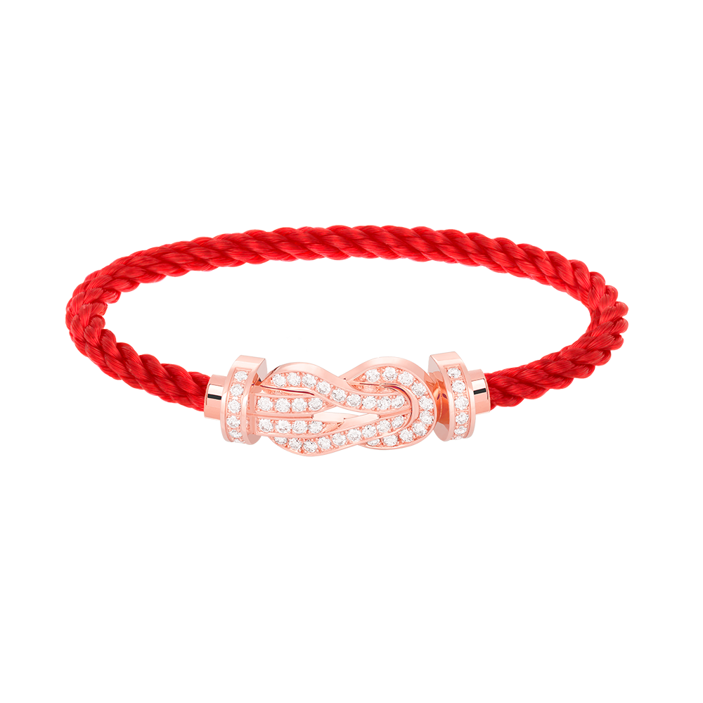 [Loran]LARGE 8-FIGURE BUCKLE FULL DIAMOND BRACELET - ROSE GOLD