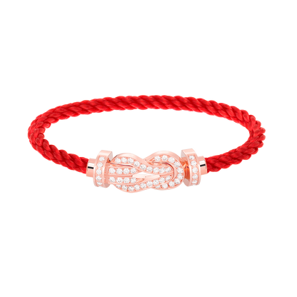[Loran]LARGE 8-FIGURE BUCKLE FULL DIAMOND BRACELET - ROSE GOLD