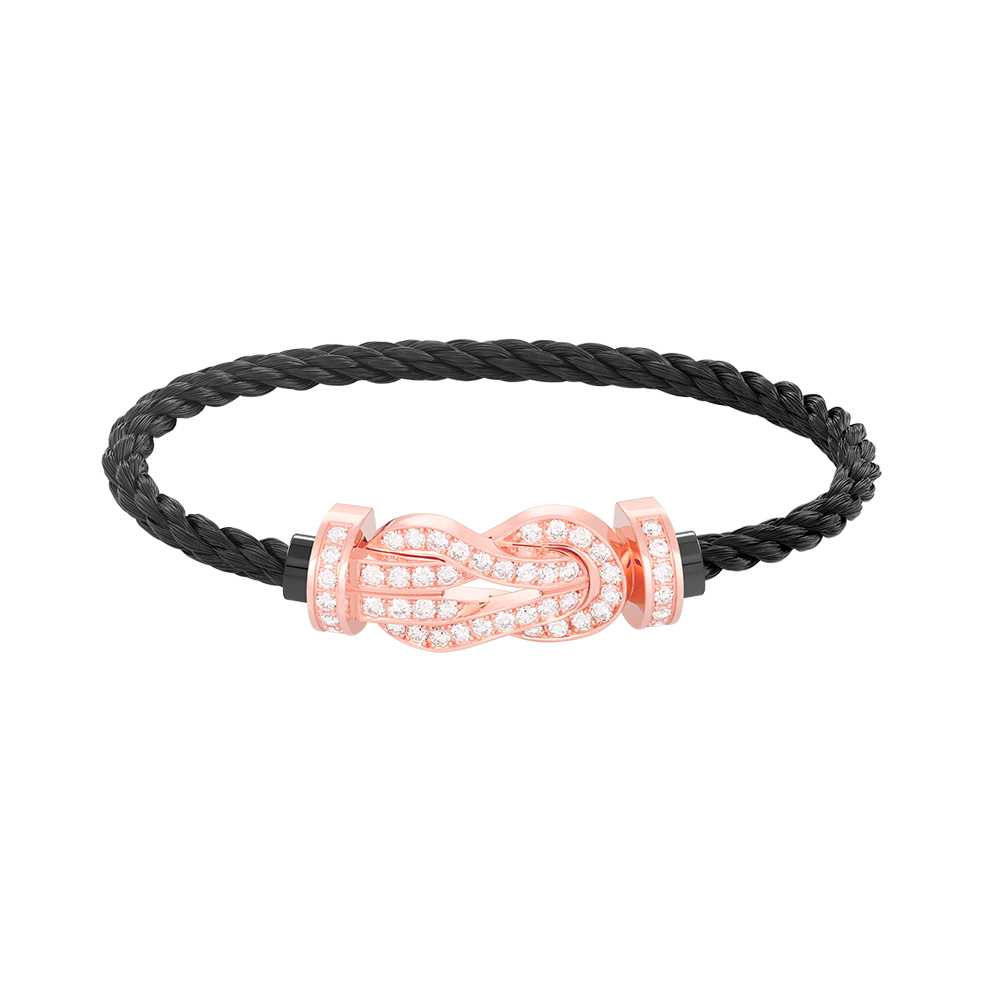 [Loran]LARGE 8-FIGURE BUCKLE FULL DIAMOND BRACELET - ROSE GOLD