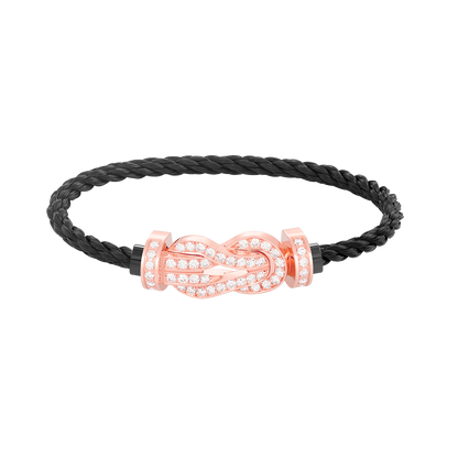 [Loran]LARGE 8-FIGURE BUCKLE FULL DIAMOND BRACELET - ROSE GOLD