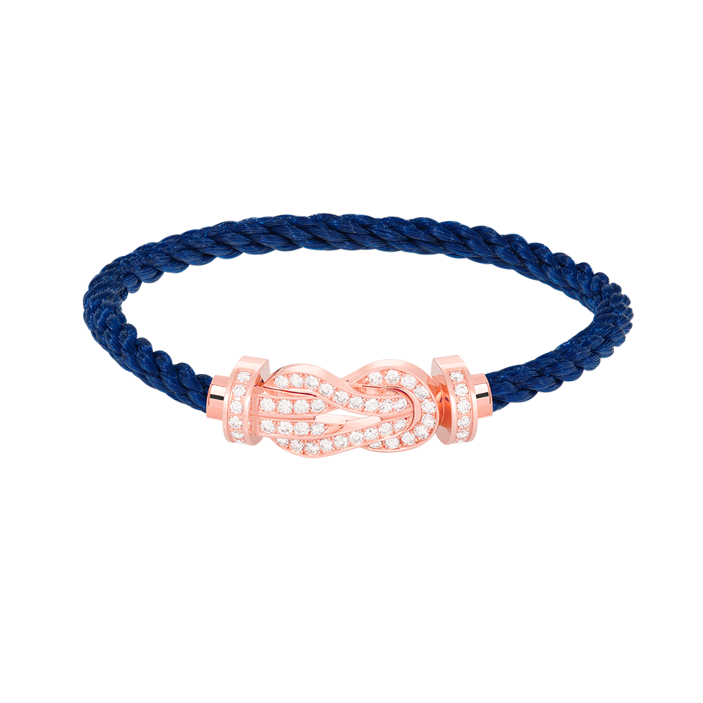 [Loran]LARGE 8-FIGURE BUCKLE FULL DIAMOND BRACELET - ROSE GOLD