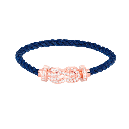 [Loran]LARGE 8-FIGURE BUCKLE FULL DIAMOND BRACELET - ROSE GOLD