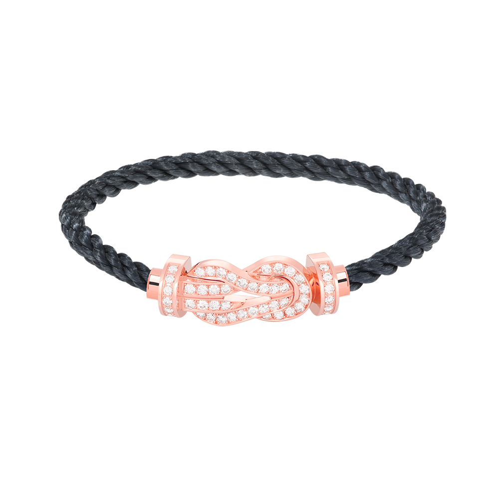 [Loran]LARGE 8-FIGURE BUCKLE FULL DIAMOND BRACELET - ROSE GOLD