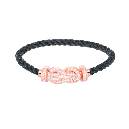 [Loran]LARGE 8-FIGURE BUCKLE FULL DIAMOND BRACELET - ROSE GOLD