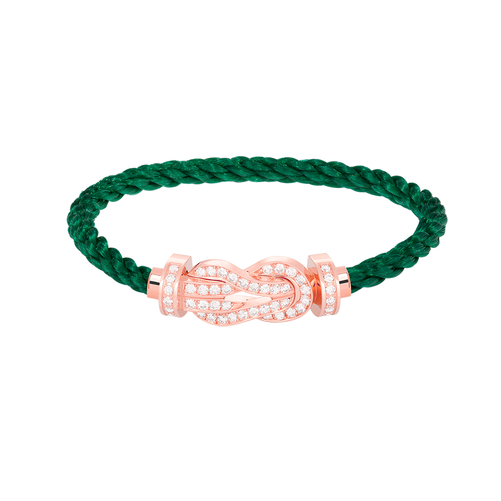 [Loran]LARGE 8-FIGURE BUCKLE FULL DIAMOND BRACELET - ROSE GOLD