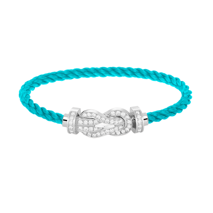 [Loran]LARGE 8-FIGURE BUCKLE FULL DIAMOND BRACELET -WHITE GOLD