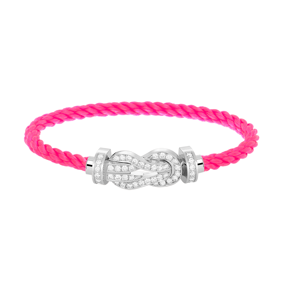 [Loran]LARGE 8-FIGURE BUCKLE FULL DIAMOND BRACELET -WHITE GOLD