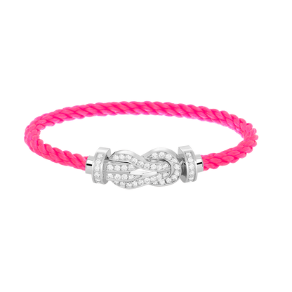 [Loran]LARGE 8-FIGURE BUCKLE FULL DIAMOND BRACELET -WHITE GOLD