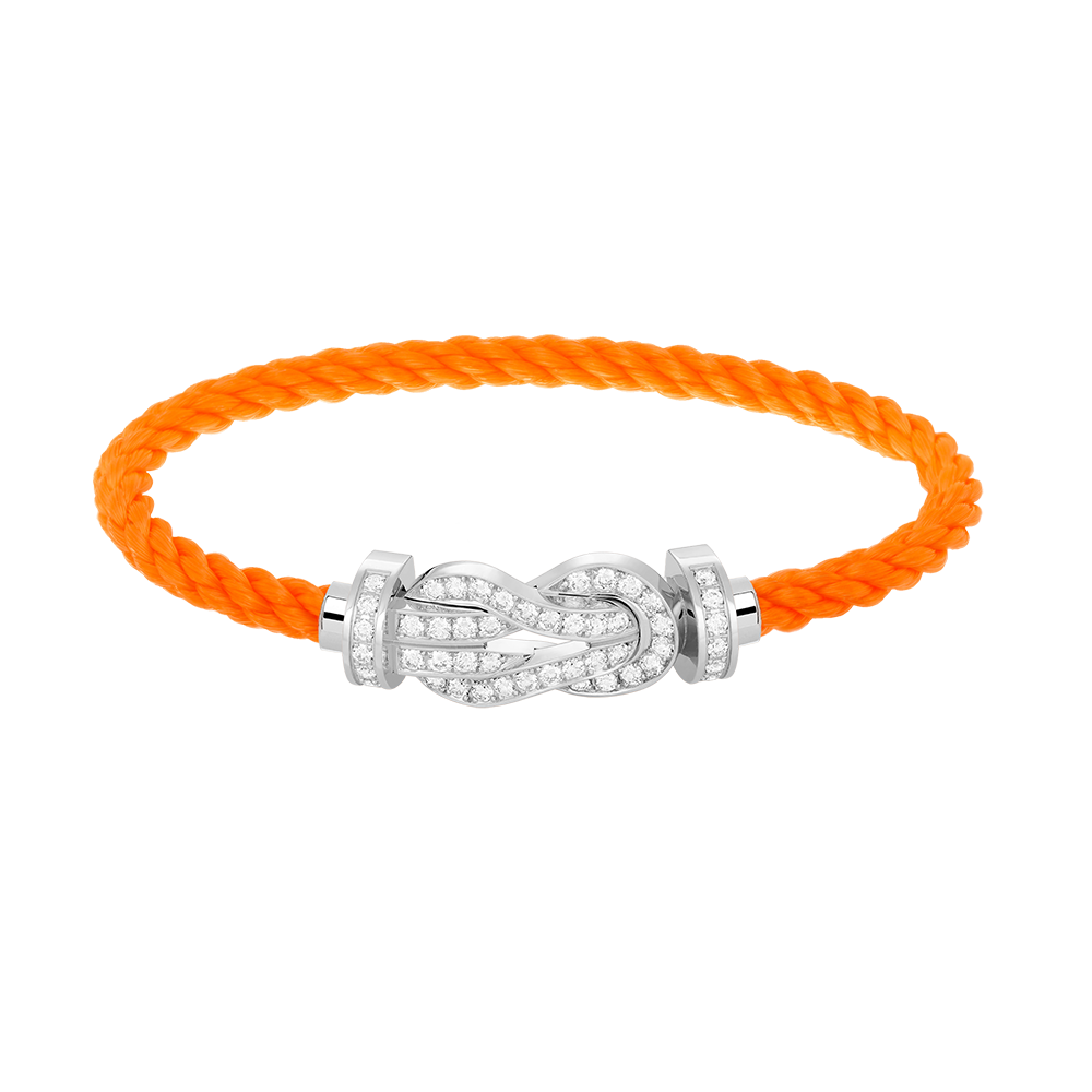 [Loran]LARGE 8-FIGURE BUCKLE FULL DIAMOND BRACELET -WHITE GOLD
