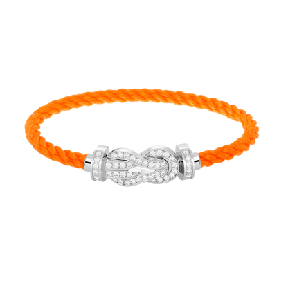 [Loran]LARGE 8-FIGURE BUCKLE FULL DIAMOND BRACELET -WHITE GOLD