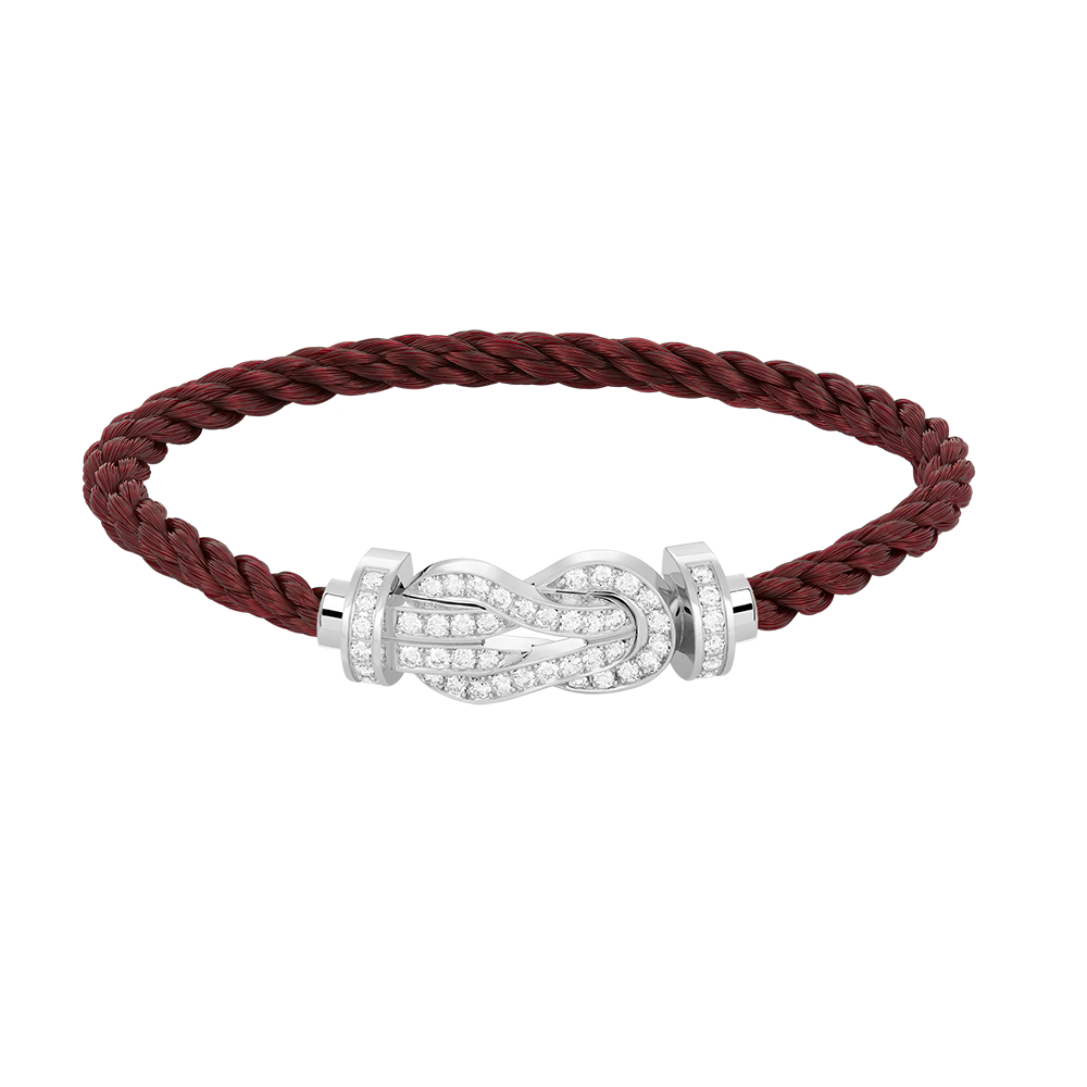 [Loran]LARGE 8-FIGURE BUCKLE FULL DIAMOND BRACELET -WHITE GOLD