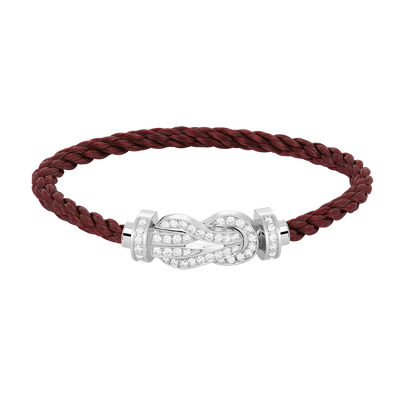 [Loran]LARGE 8-FIGURE BUCKLE FULL DIAMOND BRACELET -WHITE GOLD