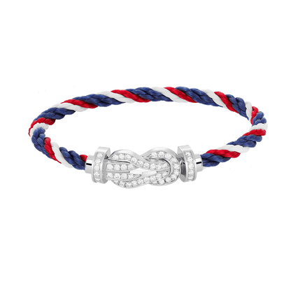 [Loran]LARGE 8-FIGURE BUCKLE FULL DIAMOND BRACELET -WHITE GOLD