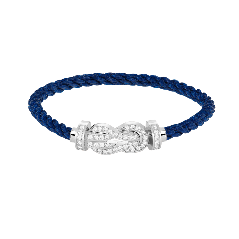 [Loran]LARGE 8-FIGURE BUCKLE FULL DIAMOND BRACELET -WHITE GOLD