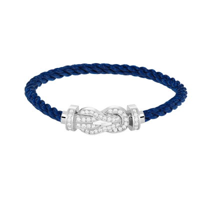 [Loran]LARGE 8-FIGURE BUCKLE FULL DIAMOND BRACELET -WHITE GOLD