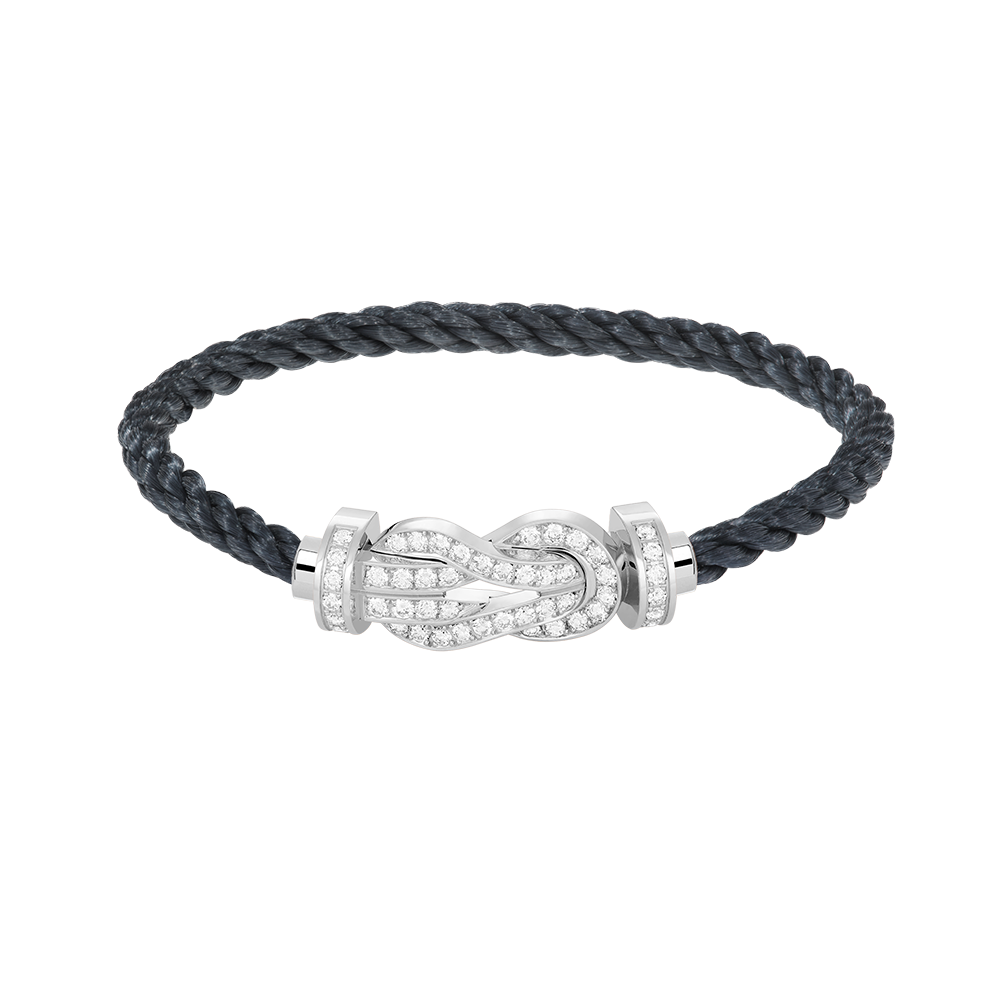 [Loran]LARGE 8-FIGURE BUCKLE FULL DIAMOND BRACELET -WHITE GOLD