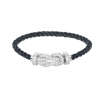 [Loran]LARGE 8-FIGURE BUCKLE FULL DIAMOND BRACELET -WHITE GOLD