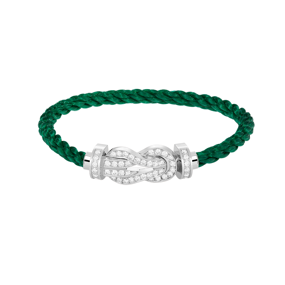 [Loran]LARGE 8-FIGURE BUCKLE FULL DIAMOND BRACELET -WHITE GOLD