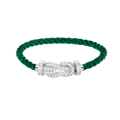 [Loran]LARGE 8-FIGURE BUCKLE FULL DIAMOND BRACELET -WHITE GOLD