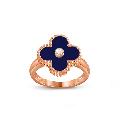 [Loran]LUCKY CLOVER DIAMOND-ACCENT ROSE GOLD RING COLLECTION