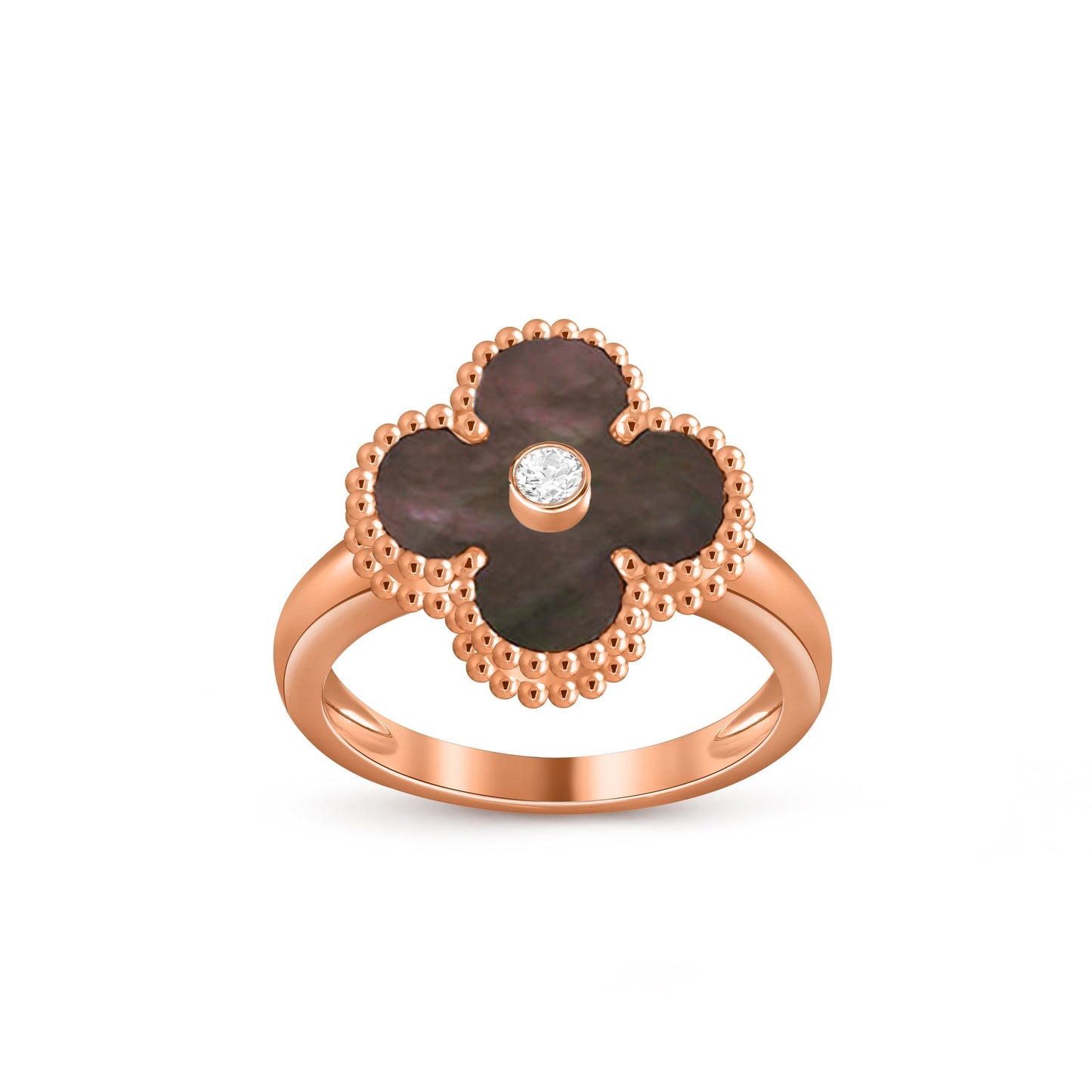 [Loran]LUCKY CLOVER DIAMOND-ACCENT ROSE GOLD RING COLLECTION