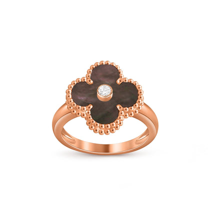 [Loran]LUCKY CLOVER DIAMOND-ACCENT ROSE GOLD RING COLLECTION
