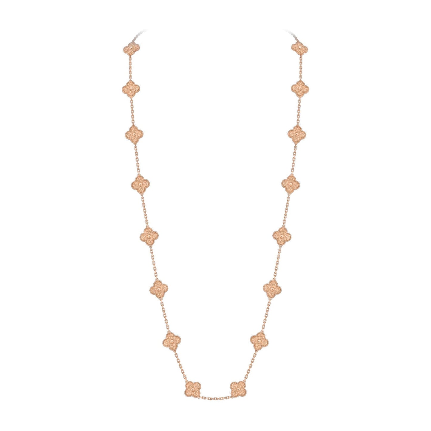 [Loran]CLASSIC 20-MOTIF LUCKY CLOVER LONG NECKLACE ROSE GOLD COLLECTION