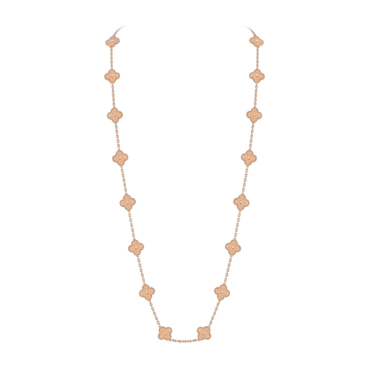 [Loran]CLASSIC 20-MOTIF LUCKY CLOVER LONG NECKLACE ROSE GOLD COLLECTION