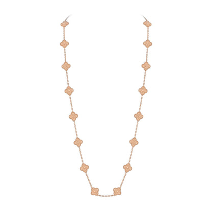 [Loran]CLASSIC 20-MOTIF LUCKY CLOVER LONG NECKLACE ROSE GOLD COLLECTION