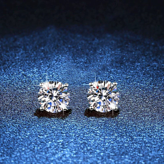 [Loran]FOUR-PRONG MOISSANITE EARRINGS
