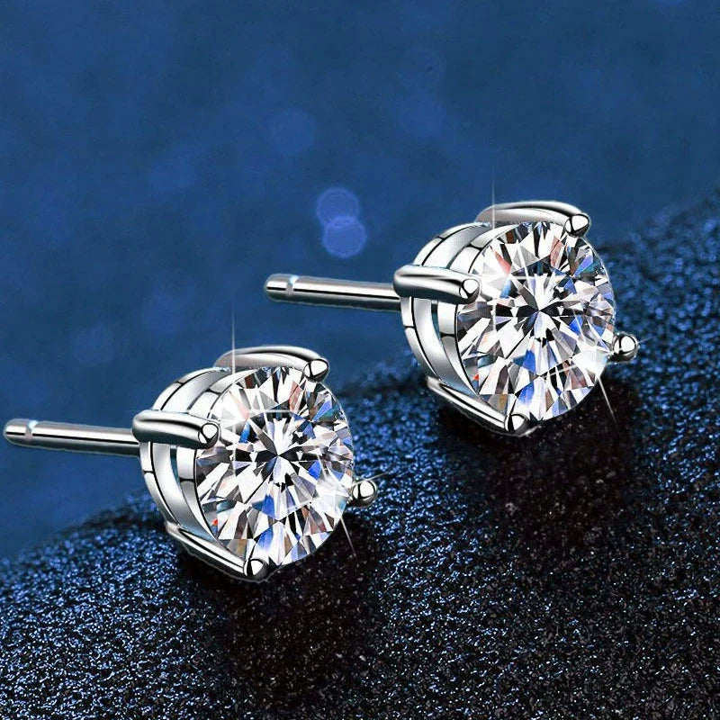 [Loran]FOUR-PRONG MOISSANITE EARRINGS