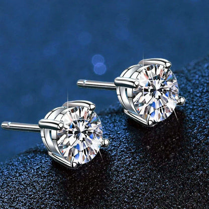 [Loran]FOUR-PRONG MOISSANITE EARRINGS