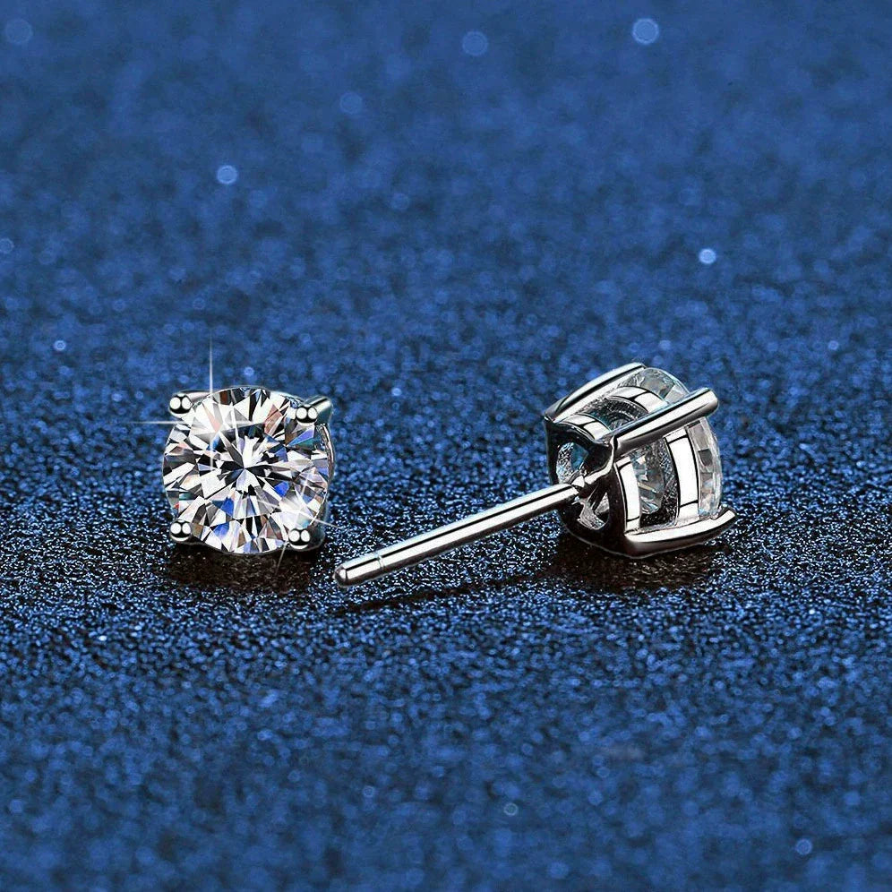 [Loran]FOUR-PRONG MOISSANITE EARRINGS