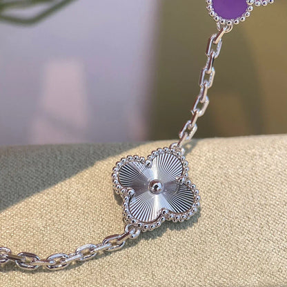 [Loran]LUCKY CLOVER 5-MOTIF BRACELET - VIOLET COLLECTION