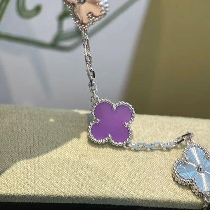 [Loran]LUCKY CLOVER 5-MOTIF BRACELET - VIOLET COLLECTION