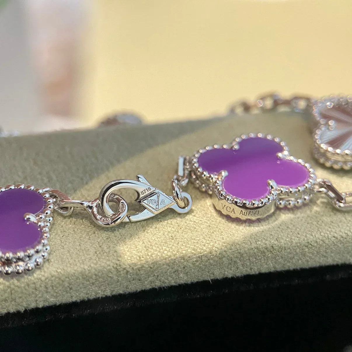 [Loran]LUCKY CLOVER 5-MOTIF BRACELET - VIOLET COLLECTION