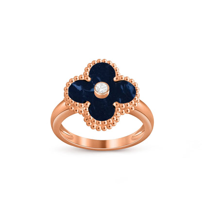 [Loran]LUCKY CLOVER DIAMOND-ACCENT ROSE GOLD RING COLLECTION
