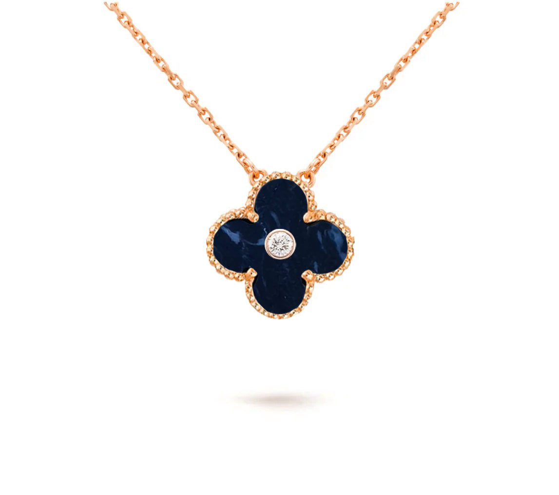 [Loran]15MM CLOVER FLOWER DIAMOND PENDANT NECKLACE COLLECTION