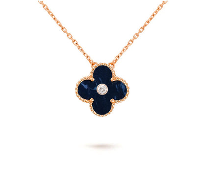[Loran]15MM CLOVER FLOWER DIAMOND PENDANT NECKLACE COLLECTION