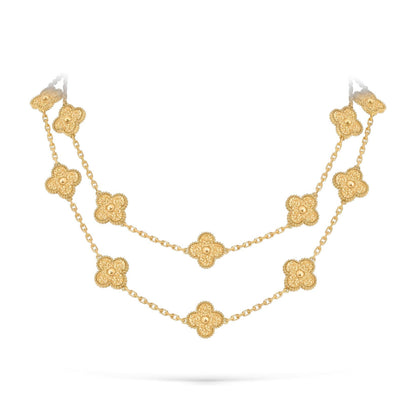 [Loran]CLASSIC 20-MOTIF LUCKY CLOVER LONG NECKLACE GOLD COLLECTION