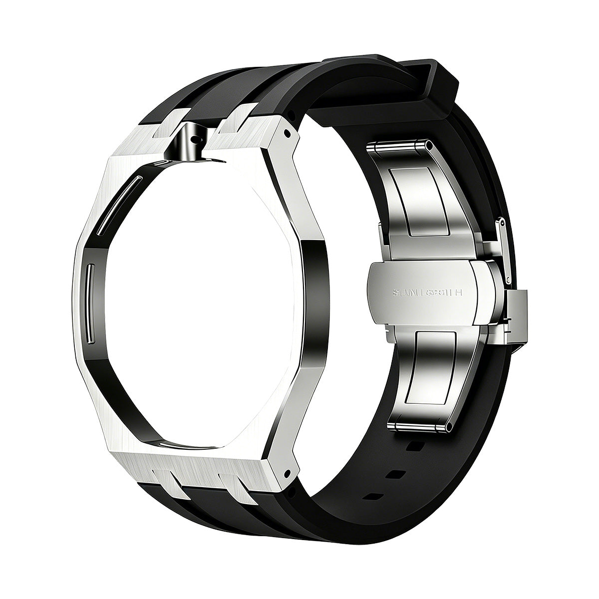 [Loran]OAK POP BLACK STEEL SILICONE STRAP