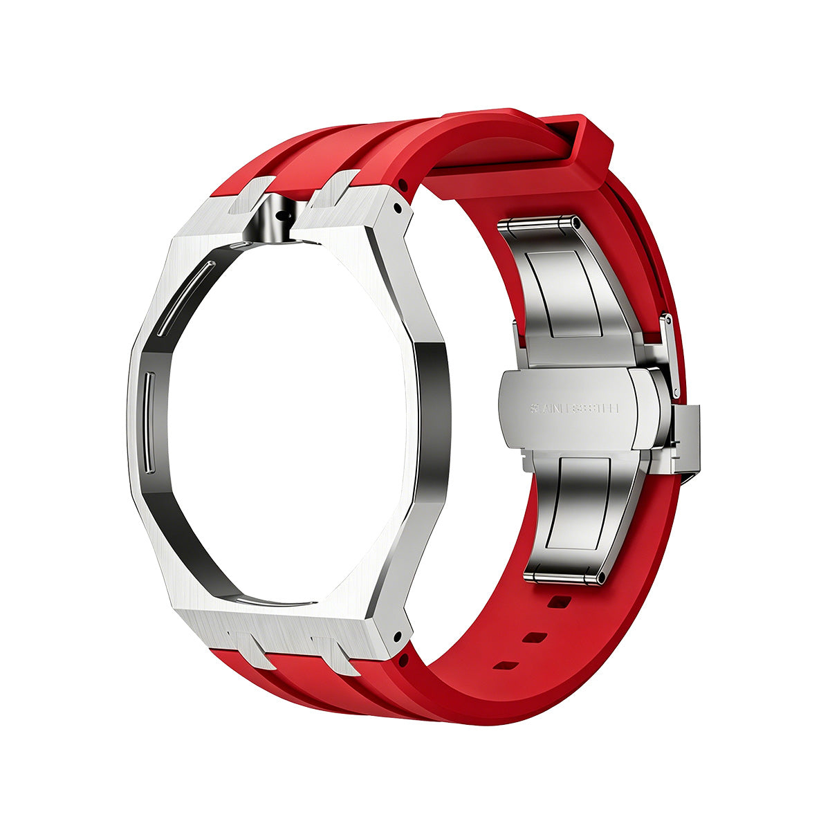 [Loran]OAK POP RED STEEL SILICONE STRAP