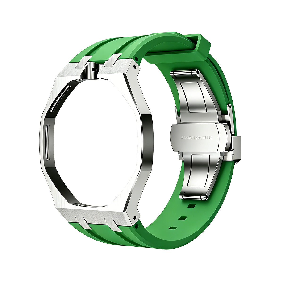 [Loran]OAK POP GREEN STEEL SILICONE STRAP