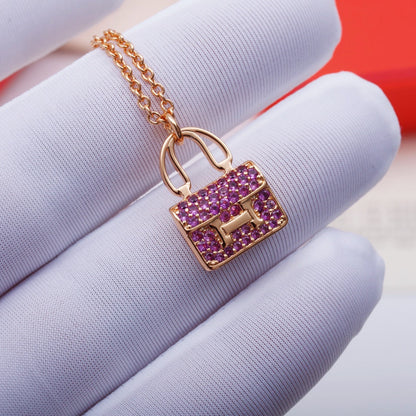 [Loran]CONSTANCE PEDANT PURPLE DIAMOND NECKLACE